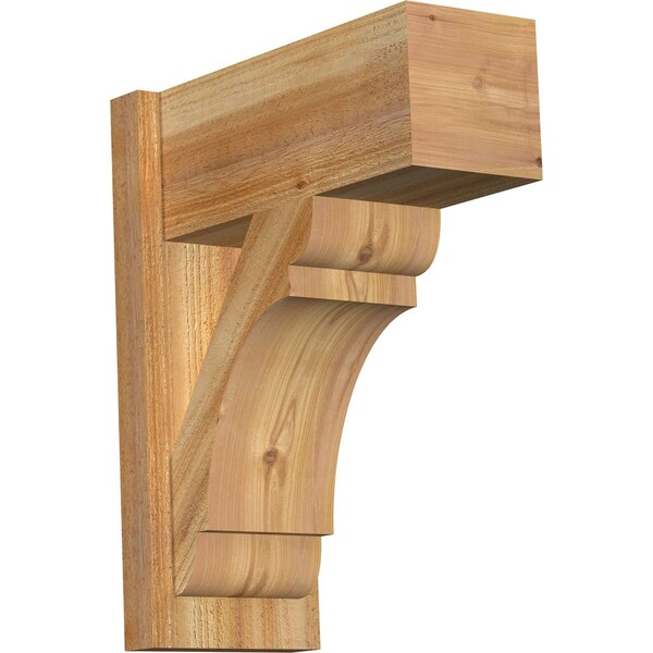 Ekena Millwork Olympic Block Rough Sawn Outlooker, Western Red Cedar, 8"W x 18"D x 22"H OUT08X18X22OLY05RWR - main